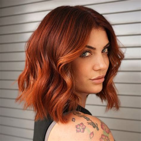 ginger auburn lob with dark roots short copper hair bright copper hair natural red hair