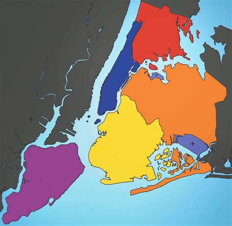 File5 Boroughs Labels New York City Map Blank Mappng