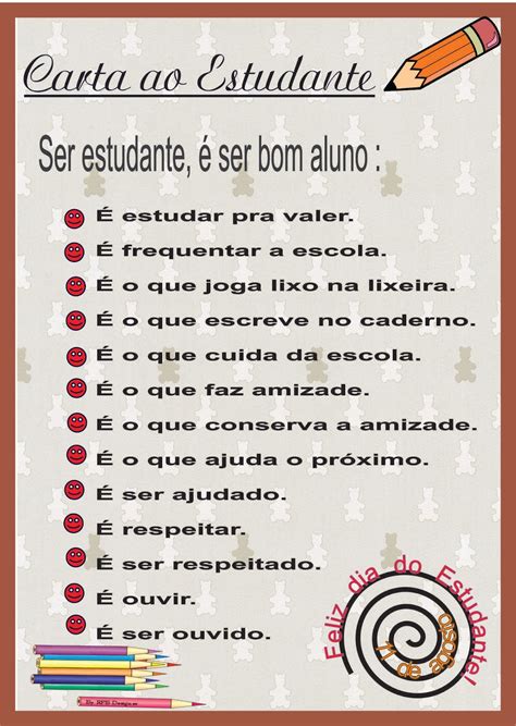 A data tem o objetivo de homenagear as pessoas que buscam o conhecimento e que têm suas vidas transformadas pela educação. Ideias da Tia Wânia : Dia do Estudante