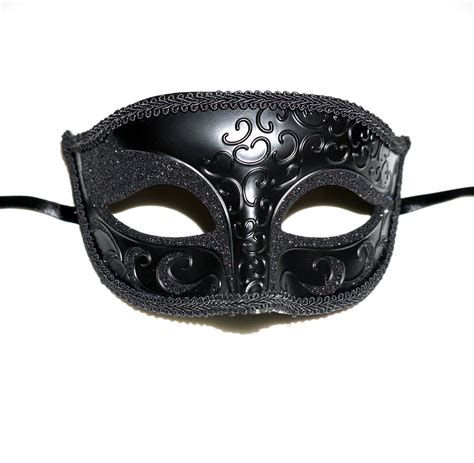 Bemasqued Black Venetian Half Face Eye Mask Unisex Adult Men Women
