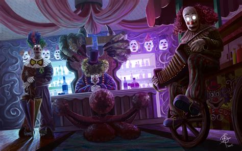 Fantasy Creepy Clowns 2d Digital Concept Art Fantasy