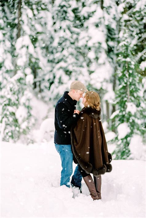 Winter Engagement Session In The Snow Winter Engagement Winter