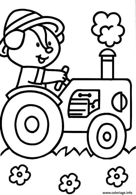 Coloriage Tracteur Avec Un Animal Dessin Tracteur à Imprimer