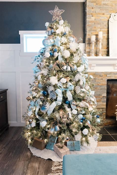 My Favorite Things Blue Silver And Rose Gold Christmas Tree The Diy