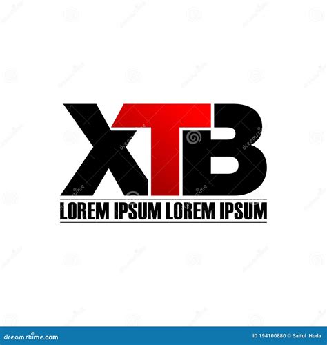 Letter Xtb Simple Monogram Logo Icon Design Stock Vector