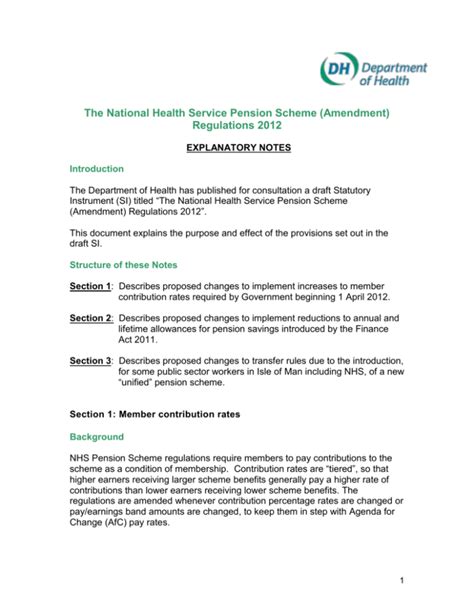 The National Health Service Pension Scheme Amendment