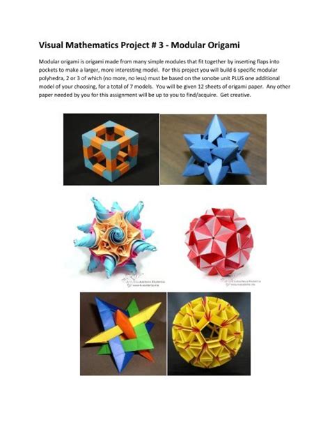 Visual Mathematics Project 3 Modular Origami