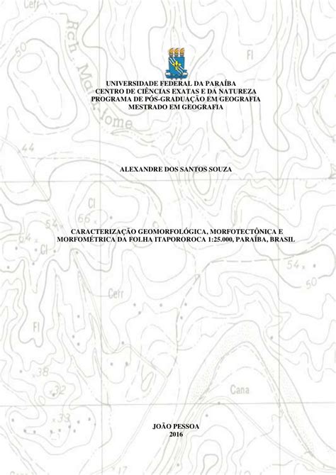 pdf caracterizaÇÃo geomorfolÓgica morfotectÔnica e morfomÉtrica da folha itapororoca 1 25 000