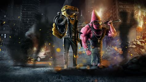 Wallpaper 1920x1080 Px Gun Mafia Parody Patrick Star Spongebob Squarepants 1920x1080