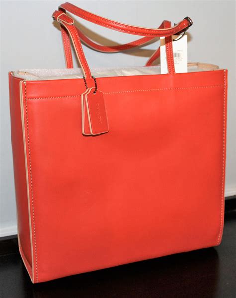 coach style no 37295 red leather tote 48 off retail leather tote red tote bag coach