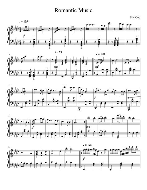 Romantic Music Sheet Music For Piano Solo