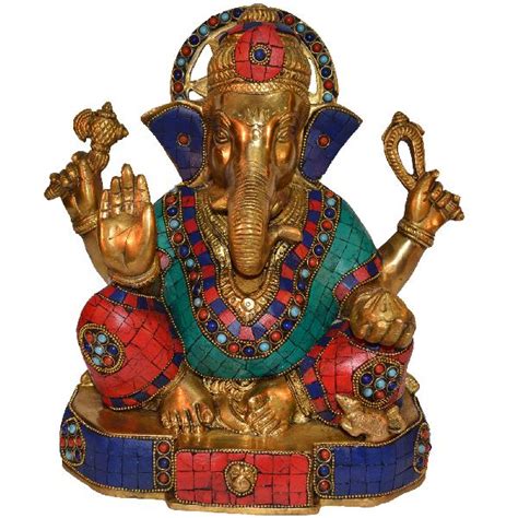 Sitting Lord Ganesh Statue With Coral Stone Work At Rs 11899 Piece