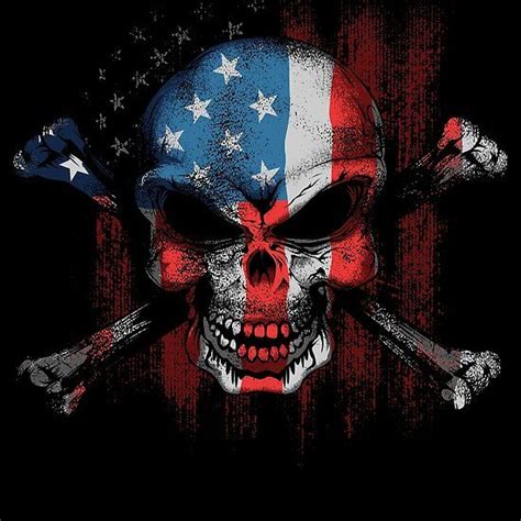 American Usa Flag Skull And Bones Skull Wallpaper Skull Art Skull Artwork
