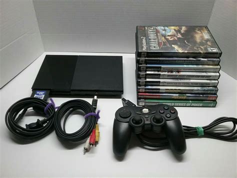 Testedtraditional Playstation2 Ps2 Sony Slim Console Bundle 8 Video