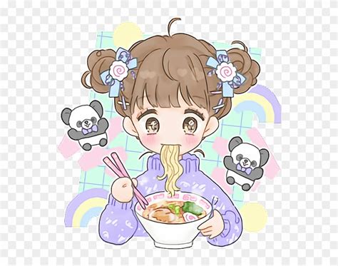 Cute Kawaii Fancysurprise Anime Eating Ramen Pastelcolo