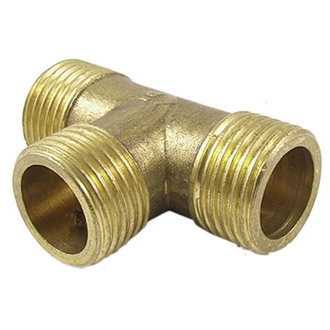 IMC Hot Brass T Shape Water Fuel Pipe Equal Male Tee Adapter Connector Thread In Pipe