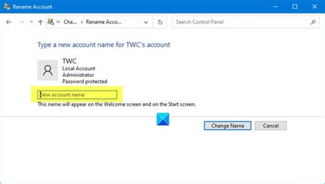 How To Change User Account And Folder Name In Windows