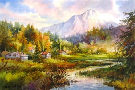 Swiss Valley How To Paint A River And Mountains Roland Lee