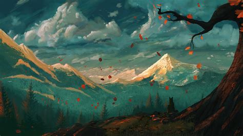 81389 Mountain Landscape Scenery Art 4k Wallpaper Pc Desktop