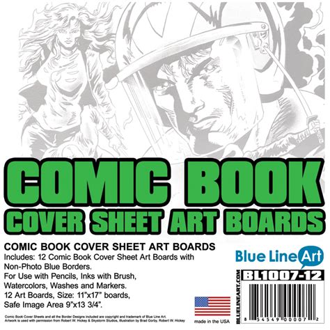 Comic Book Cover Boards 12 Sheets Blue Line Pro