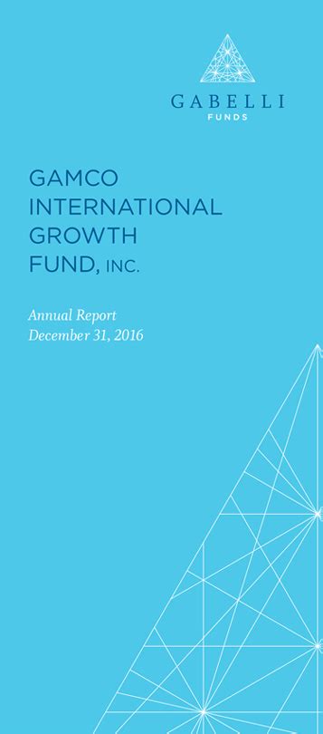 Gabelli International Growth Fund Inc United States Securities And