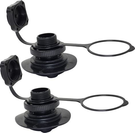 Casoter 2pcs Black Air Valve Inflatable Boat Spiral Air Plugs One Way