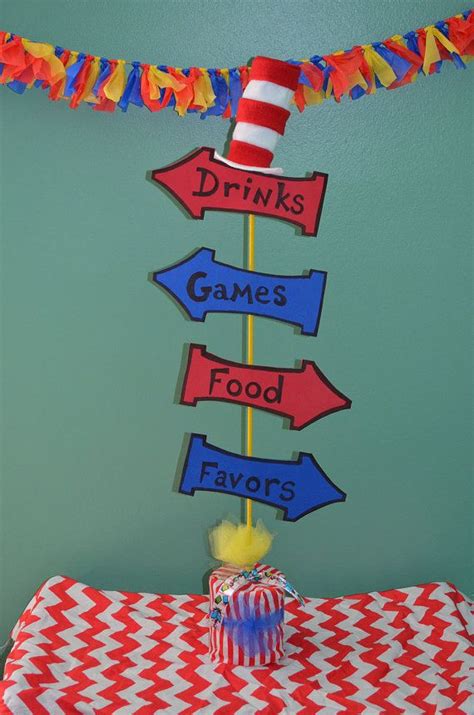 Miniature Dr Seuss Inspired Table Top Party Sign By Switzerssweets 15
