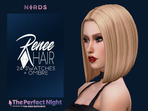 The Sims Resource The Perfect Night Renee Bob Hair And Ombre