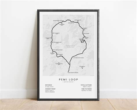 Pemi Loop White Mountains Nh Map Poster Trailgoals