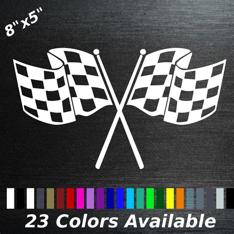 Checkered Flags Decal Sticker Racing Race Car Corvette Sports Car