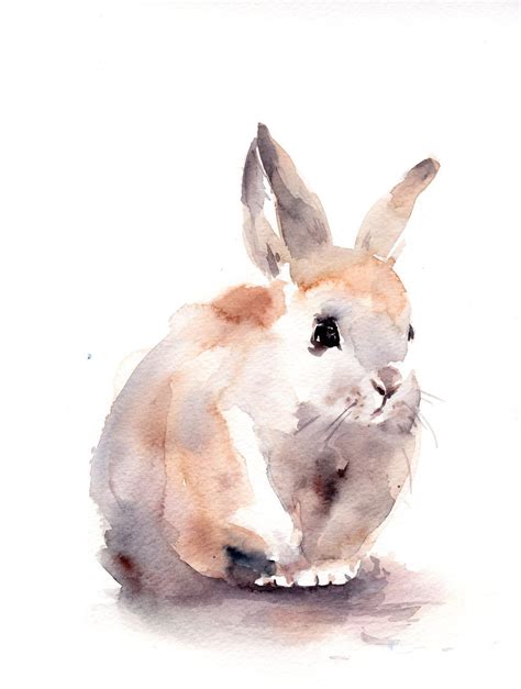 Bunny Painting Original Watercolor Painting Rabbit Painting
