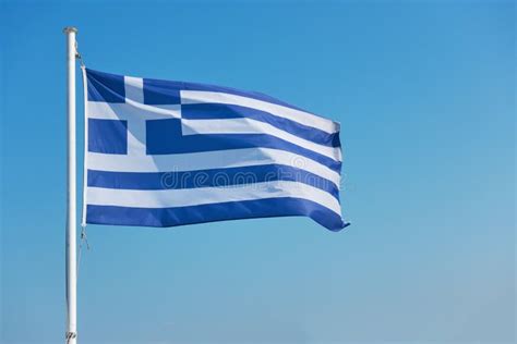Flag Of Greece Waving Greek Flag Stock Photo Image Of National