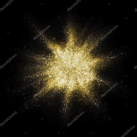 Gold Glitter Powder Explosion Golden Color Dust Splash
