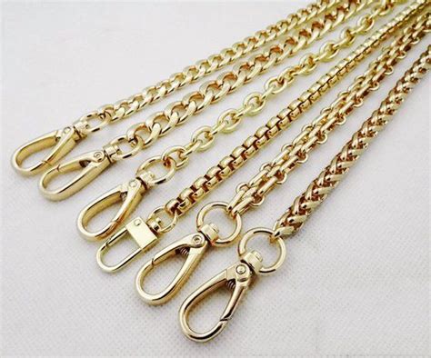 Name 12mm Golden Plated Purse Chain Purse Strap Curb Chain Wheat
