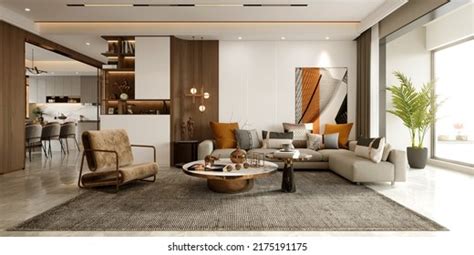3d Render Luxury House Interior Living Stock Illustration 2175191175
