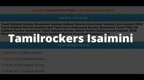 Tamilrockers Isaimini Tamilrockers Tamil Dubbed Movies 2021 2020