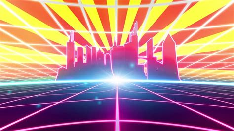 Retro 80s Vhs Tape Video Game Intro Landscape Vector Arcade Wireframe
