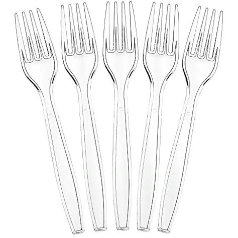 Plasticpro Disposable Clear Forks Heavyweight Box Of 200 Count Kitchen
