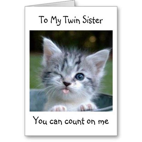 Cute Kitten Image Wishing Birthday To Twin Sister