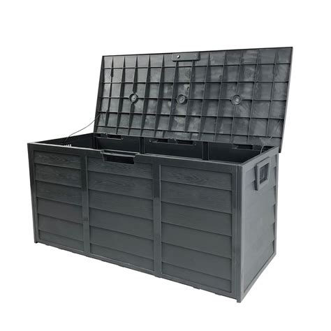 All Black Outdoor Storage Box 290l Large Capacity Waterproof