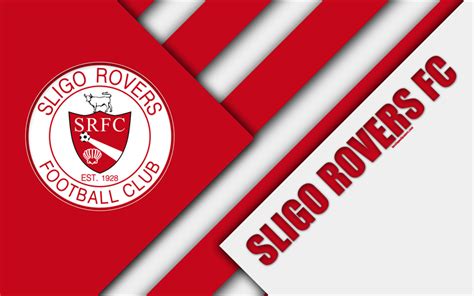 Download Wallpapers Sligo Rovers Fc 4k Logo Red White Abstraction