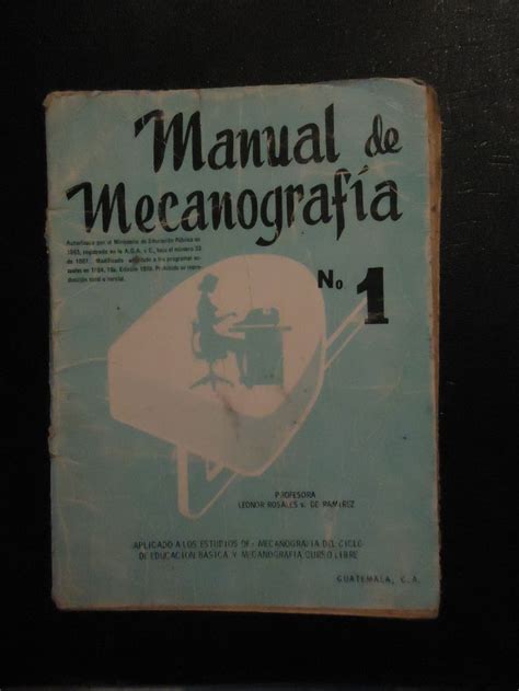 Manual De Mecanografia Vintage Guatemala Portadas Educación Básica