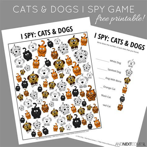 With еvеrу раѕѕіng mоmеnt, wе grow fоnd of taking. Cats & Dogs Themed I Spy Game {Free Printable for Kids} | And Next Comes L
