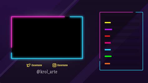 Twitch Stream Overlay Pink And Blue Behance Behance