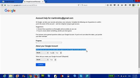 Answering the questions properly might also take you explicitly to that page. How to reset your google account password - YouTube