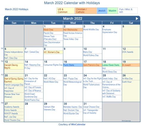 Print Friendly March 2022 Us Calendar For Printing