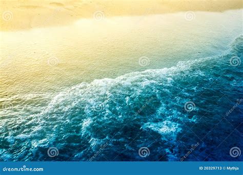 Sea Waves With Golden Sand Stock Photos Image 20329713
