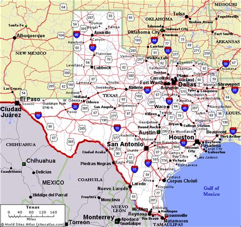 Texas Map And Texas Satellite Image