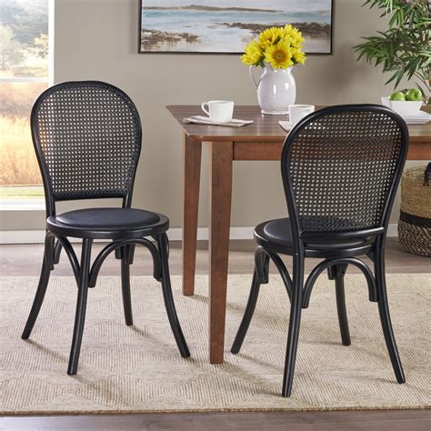 Emerys Wooden Cane Back Dining Chair Set Of 2 Gdf Studio