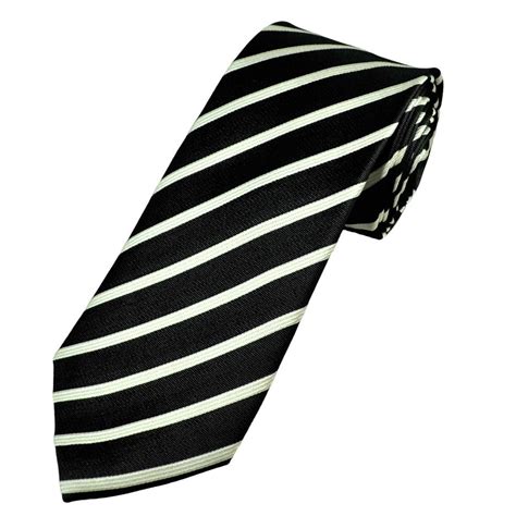 Tresanti Black And White Striped Mens Silk Designer Tie From Ties Planet Uk